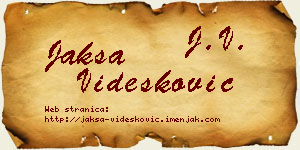 Jakša Videsković vizit kartica